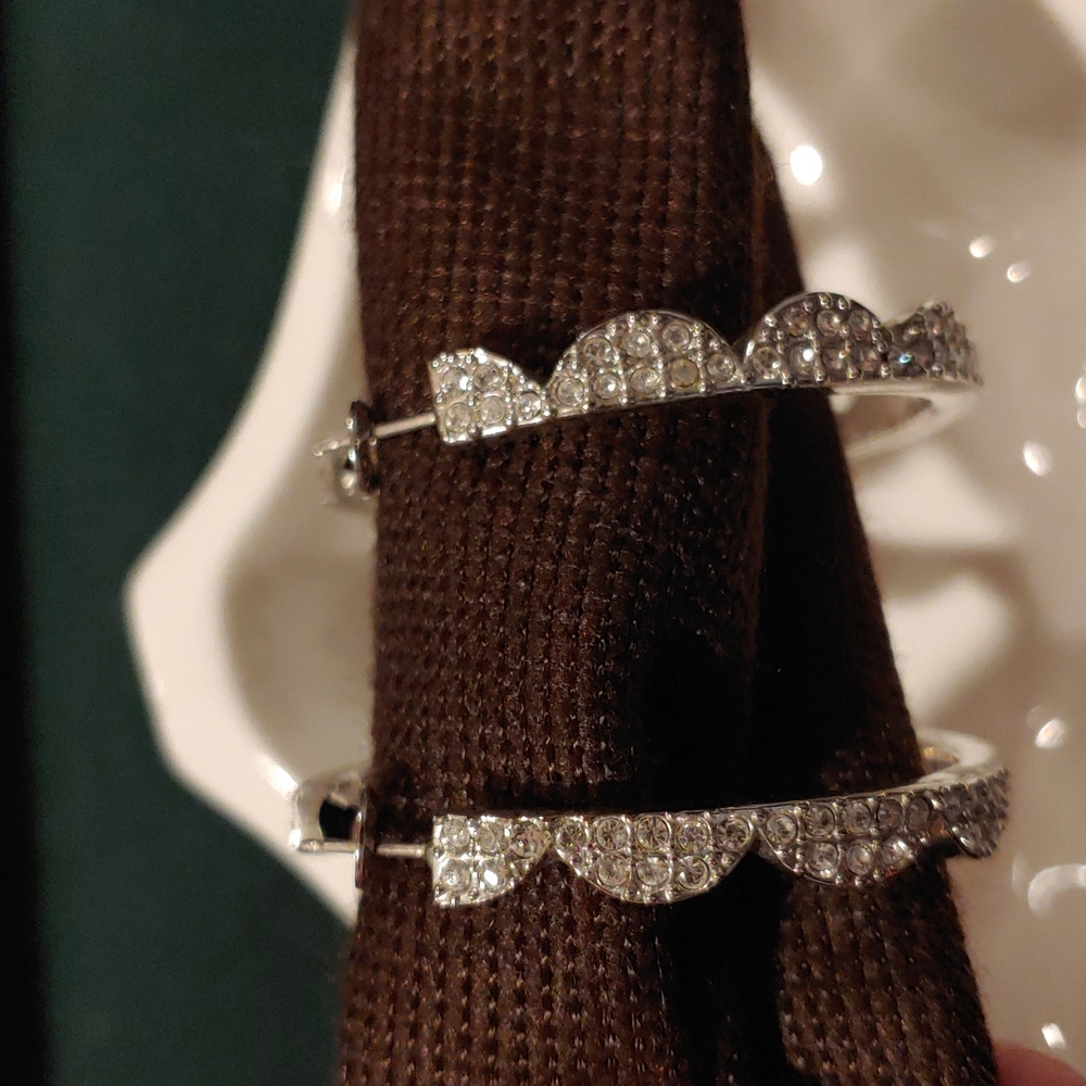 Kate Spade Silver Crystal Hoop Earrings